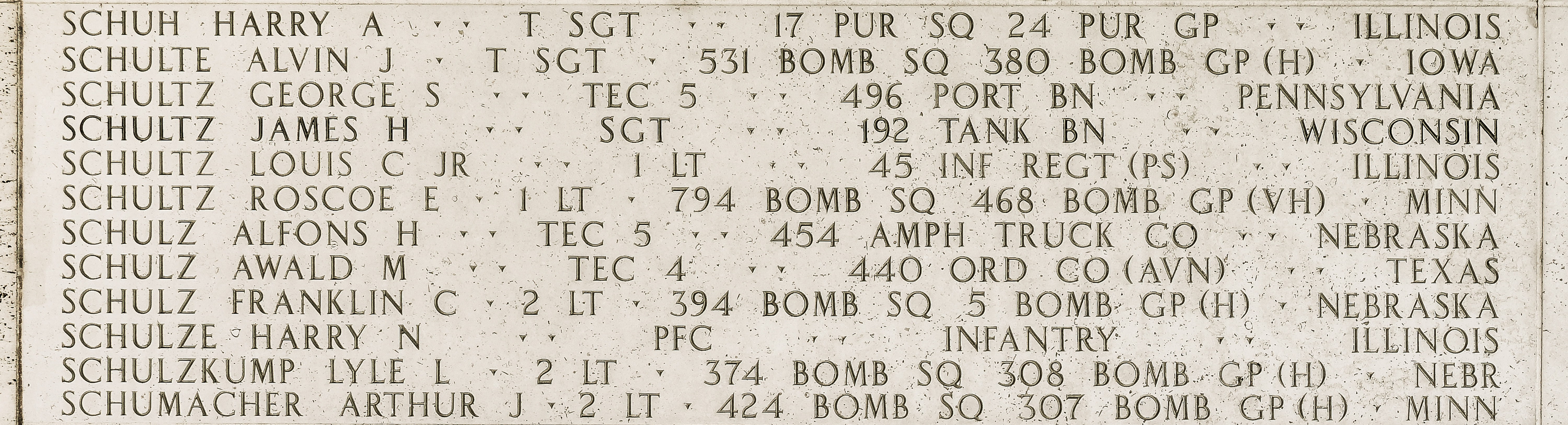 Harry A. Schuh, Technical Sergeant